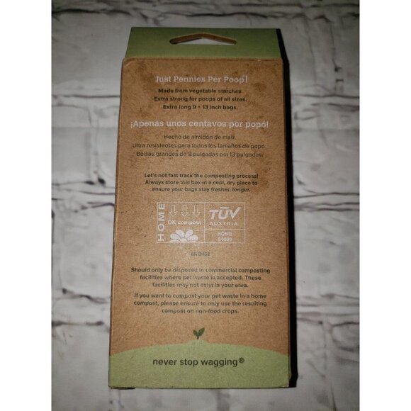 New Earth Rated Canine Dog Poop Bags Green Extra Long & Strong 60ct - Picture 2 of 2